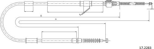 Cabor 17.2283 - Тросик, cтояночный тормоз autosila-amz.com