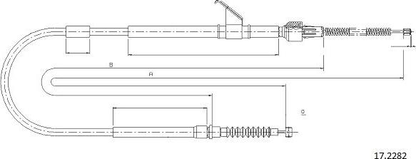 Cabor 17.2282 - Тросик, cтояночный тормоз autosila-amz.com