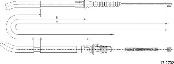 Cabor 17.2702 - Тросик, cтояночный тормоз autosila-amz.com