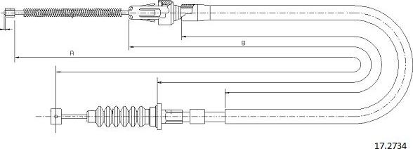 Cabor 17.2734 - Тросик, cтояночный тормоз autosila-amz.com