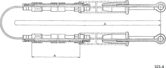 Cabor 321.4 - Тросик, cтояночный тормоз autosila-amz.com