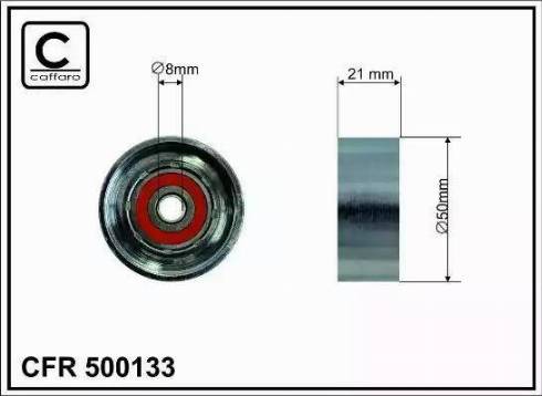 Caffaro 500133 - Направляющий ролик, зубчатый ремень ГРМ autosila-amz.com