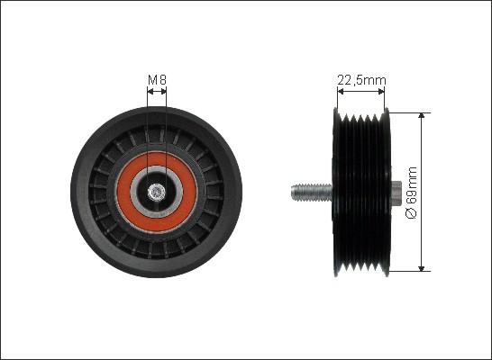 Caffaro 500279 - Ролик, поликлиновый ремень autosila-amz.com