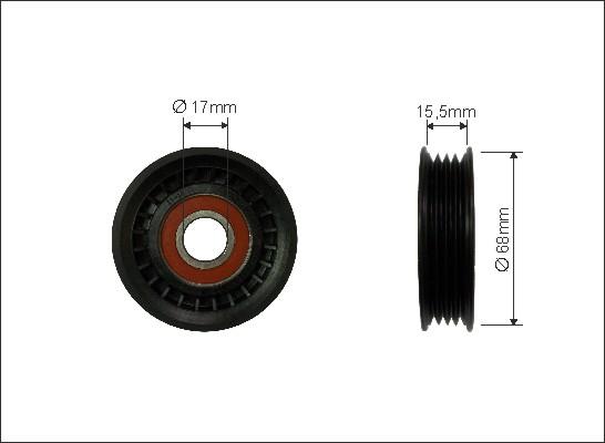 Caffaro 158-00 - Ролик, поликлиновый ремень autosila-amz.com