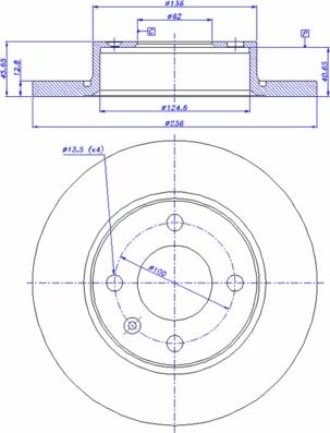 PE Automotive 016.663-00 - Тормозной диск autosila-amz.com