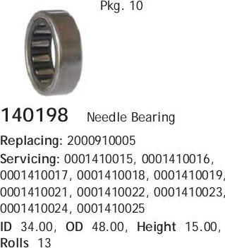 Cargo 140198 - Needle Bearing autosila-amz.com
