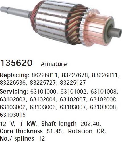 Cargo 135620 - Якорь, стартер autosila-amz.com