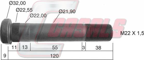 Casals 21219 - Шпилька ступицы колеса autosila-amz.com