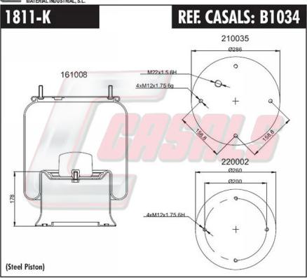 Casals B1034 - Кожух пневматической рессоры autosila-amz.com