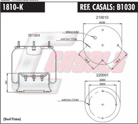 Casals B1030 - Кожух пневматической рессоры autosila-amz.com