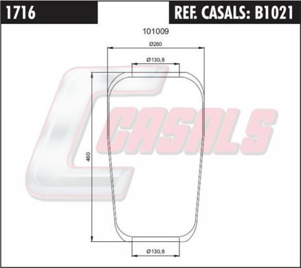 Casals B1021 - Кожух пневматической рессоры autosila-amz.com