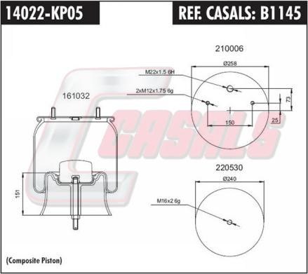 Casals B1145 - Кожух пневматической рессоры autosila-amz.com