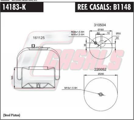 Casals B1148 - Кожух пневматической рессоры autosila-amz.com