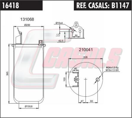 Casals B1147 - Кожух пневматической рессоры autosila-amz.com