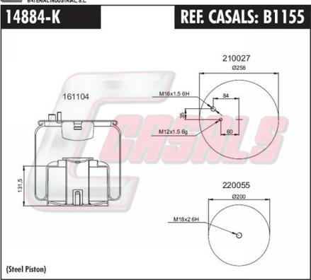 Casals B1155 - Кожух пневматической рессоры autosila-amz.com