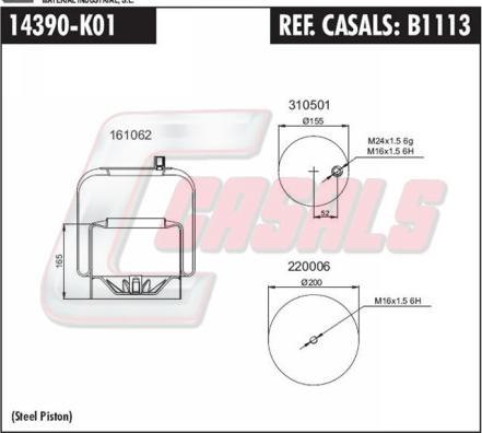 Casals B1113 - Кожух пневматической рессоры autosila-amz.com