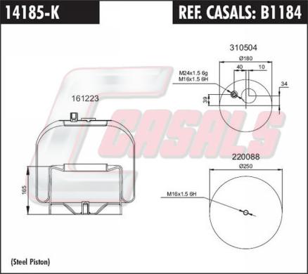 Casals B1184 - Кожух пневматической рессоры autosila-amz.com