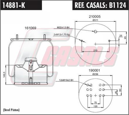 Casals B1124 - Кожух пневматической рессоры autosila-amz.com