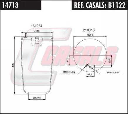 Casals B1122 - Кожух пневматической рессоры autosila-amz.com