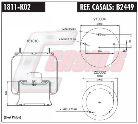 Casals B2449 - Кожух пневматической рессоры autosila-amz.com