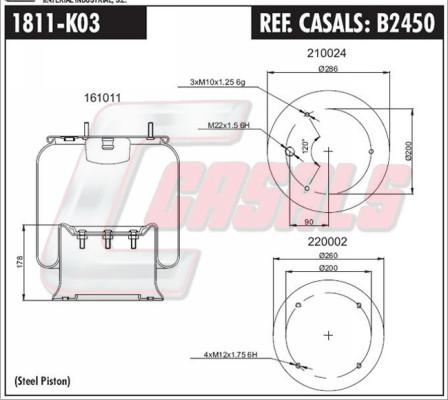 Casals B2450 - Кожух пневматической рессоры autosila-amz.com