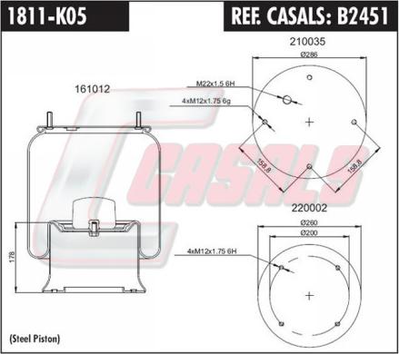 Casals B2451 - Кожух пневматической рессоры autosila-amz.com