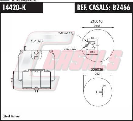 Casals B2466 - Кожух пневматической рессоры autosila-amz.com