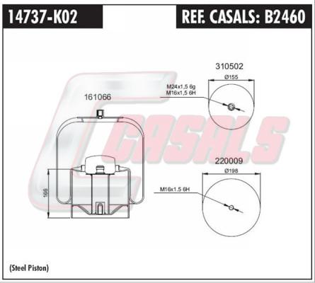 Casals B2460 - Кожух пневматической рессоры autosila-amz.com