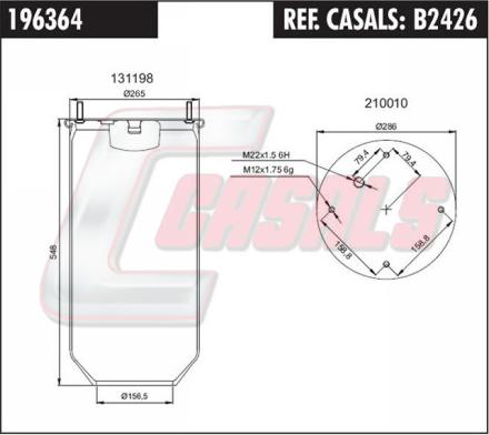 Casals B2426 - Кожух пневматической рессоры autosila-amz.com