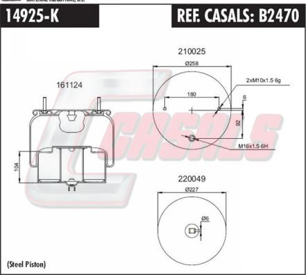 Casals B2470 - Кожух пневматической рессоры autosila-amz.com
