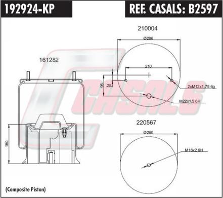 Casals B2597 - Кожух пневматической рессоры autosila-amz.com