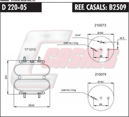 Casals B2509 - Кожух пневматической рессоры autosila-amz.com