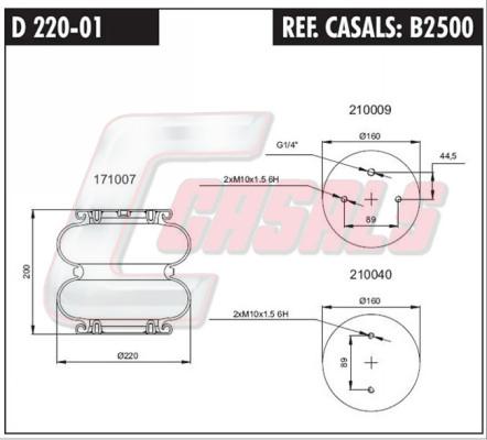 Casals B2500 - Кожух пневматической рессоры autosila-amz.com