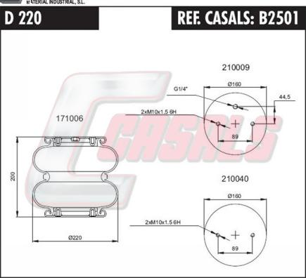 Casals B2501 - Кожух пневматической рессоры autosila-amz.com