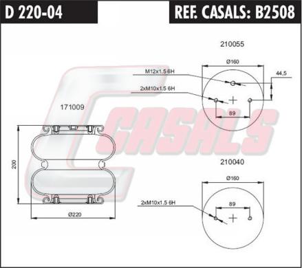 Casals B2508 - Кожух пневматической рессоры autosila-amz.com