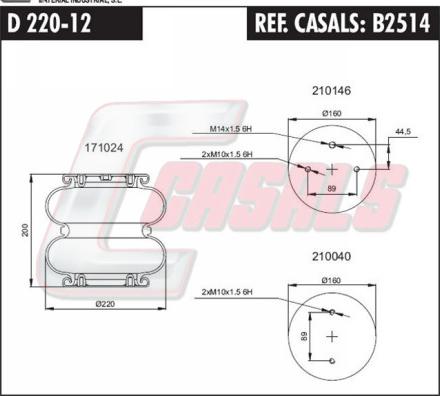 Casals B2514 - Кожух пневматической рессоры autosila-amz.com