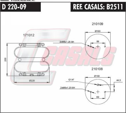 Casals B2511 - Кожух пневматической рессоры autosila-amz.com