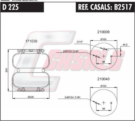 Casals B2517 - Кожух пневматической рессоры autosila-amz.com