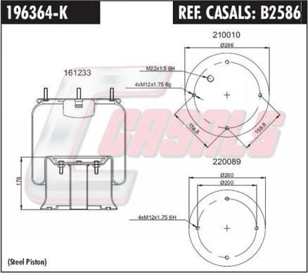 Casals B2586 - Кожух пневматической рессоры autosila-amz.com