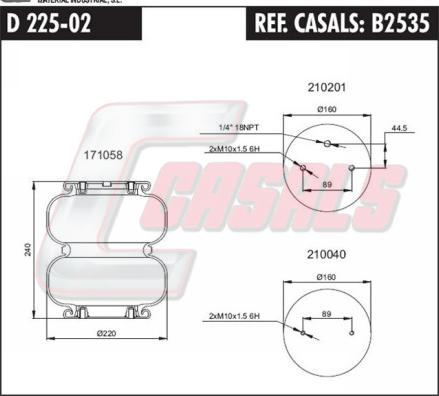 Casals B2535 - Кожух пневматической рессоры autosila-amz.com