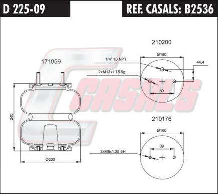 Casals B2536 - Кожух пневматической рессоры autosila-amz.com