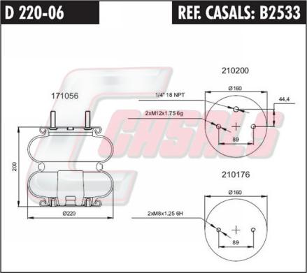 Casals B2533 - Кожух пневматической рессоры autosila-amz.com
