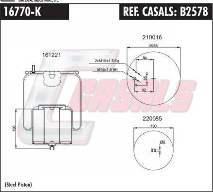 Casals B2578 - Кожух пневматической рессоры autosila-amz.com