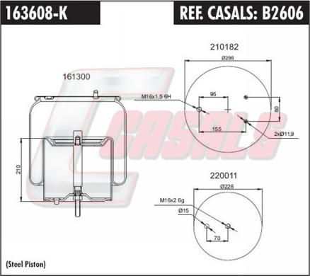 Casals B2606 - Кожух пневматической рессоры autosila-amz.com