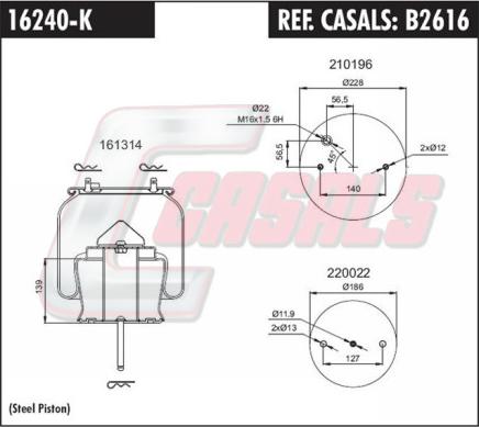Casals B2616 - Кожух пневматической рессоры autosila-amz.com