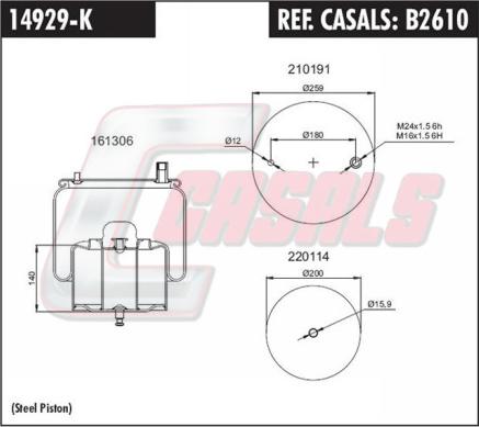 Casals B2610 - Кожух пневматической рессоры autosila-amz.com