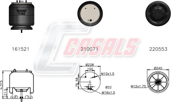 Casals B2820 - Кожух пневматической рессоры autosila-amz.com