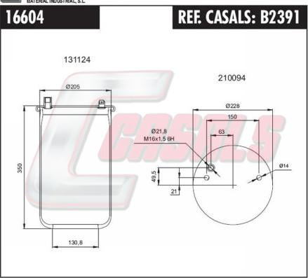 Casals B2391 - Кожух пневматической рессоры autosila-amz.com