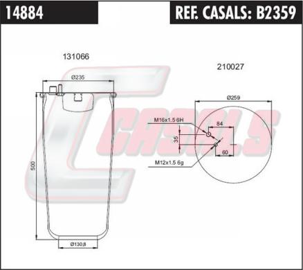 Casals B2359 - Кожух пневматической рессоры autosila-amz.com