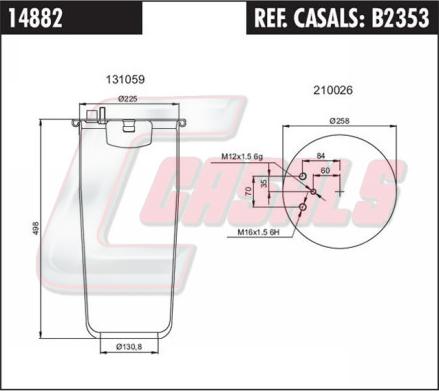 Casals B2353 - Кожух пневматической рессоры autosila-amz.com